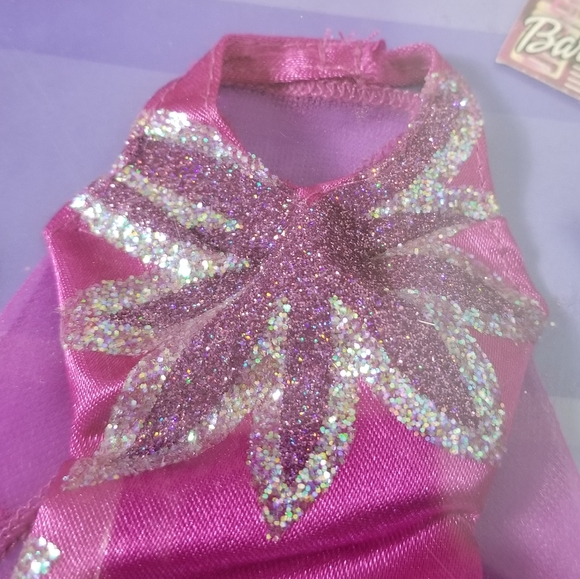 BARBIE Vintage 2002 Fashion Avenue Purple Glitter Dress Feather Boa Outfit NIB - Picture 4 of 12